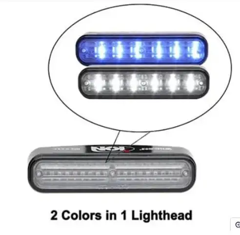 TWO BLUE/WHITE WHELEN I2E DUO ION LINEAR LIGHT POLICE FIRE EMS TOW SECURITY - CAN SHIP!! #23