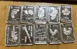 LOT OF 10 1G 0.999 FINE PURE SILVER BARS/ INGOTS - WILL SHIP!! MA
