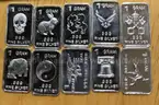 LOT OF 10 1G 0.999 FINE PURE SILVER BARS/ INGOTS - WILL SHIP!! MA