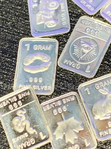LOT OF 10 1G 0.999 FINE PURE SILVER BARS/ INGOTS - WILL SHIP!! MA