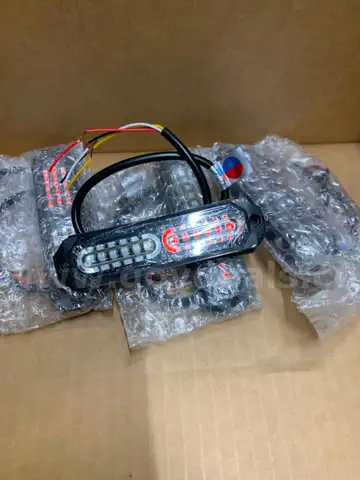 4 RED BLUE SPLIT SURFACE MOUNT LED FLASHING LIGHTS- CAN SHIP!!! MA