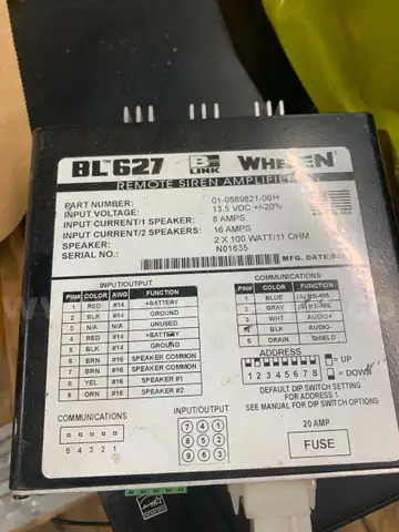 WHELEN BL627 SIREN - WILL SHIP!!