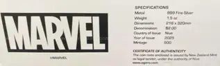 2025 1.5 OUNCE REAL SILVER MARVEL COMICS STUDIOS THOR - #209 OF 500 - CAN SHIP!!!