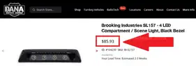 BRAND NEW BROOKING TECHNOLOGIES SL157 SCENE COMPARTMENT LED LIGHT - CAN SHIP!!