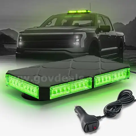 BRAND NEW GREEN LED MAGNET MOUNT MINI LIGHT BAR LIGHTBAR FIRE EMS POLICE - CAN SHIP!!!