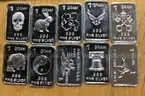 LOT OF 10 1G 0.999 FINE PURE SILVER BARS/ INGOTS - WILL SHIP!! MA