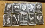 LOT OF 10 1G 0.999 FINE PURE SILVER BARS/ INGOTS - WILL SHIP!! MA
