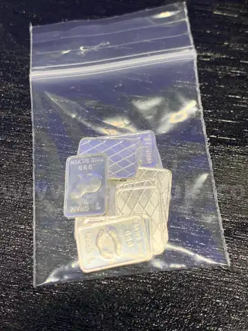 LOT OF 10 1G 0.999 FINE PURE SILVER BARS/ INGOTS - WILL SHIP!! MA