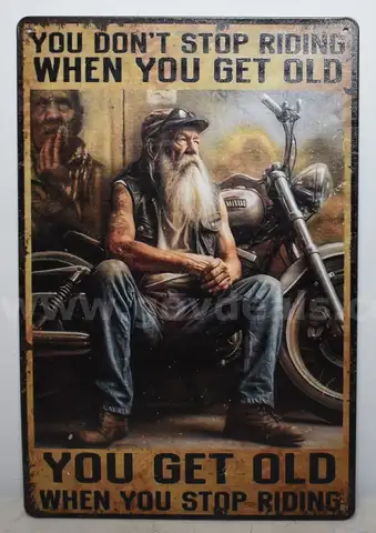 HARLEY BIKER MOTORCYCLE SCOOTER LIFE GETTING OLDER SIGN - CAN SHIP!!