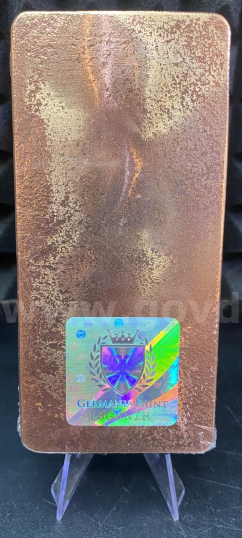 1,000 GRAM INGOT BAR OF 999.9 FINE POURED COPPER - GERMANIA