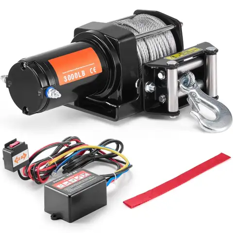 BRAND NEW 3,000 LB 1.3 HP ATV / UTV WINCH WITH WIRED REMOTE CONTROL - CAN SHIP!!!
