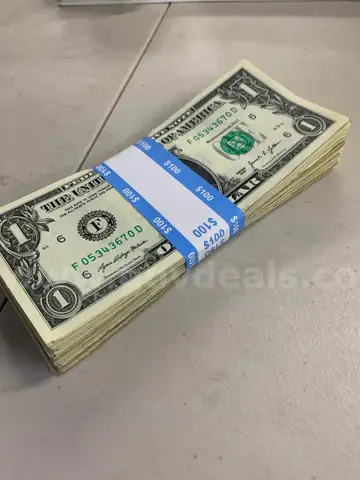 LOT OF 100 UNSEARCHED 1$  DOLLAR BILLS CURRENCY MONEY - WILL SHIP!! MA
