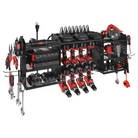 BRAND NEW HEAVY DUTY POWER TOOL WALLRACK WITH POWER STRIP FOR CHARGERS - CAN SHIP!!!