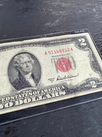 RARE RED SEAL TWO DOLLAR BILL NOTE - CAN SHIP!!!