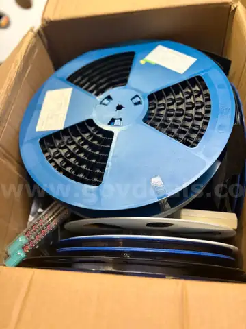 BOX LOT OF BRAND NEW PCB CIRCUIT BOARD COMPONENTS, PARTS, REELS ETC- CAN SHIP!!