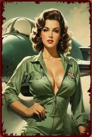 WARBIRD WAR BIRD PIN UP PINUP MODEL FIGHTER JET AIRPLANE PLANE METAL SIGN - CAN SHIP!!!