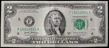 UNCIRCULATED $2 BILL DOUBLE DEFECT MISCUT MISPRINT US U.S. UNITED STATED MONEY CURRENCY!!! - CAN SHIP!!!