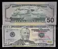 $5,000 BUNDLE OF AGED $50 BILLS FILM / T.V. / MOVIE MONEY CASH CURRENCY - CAN SHIP!!