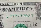 $1 BILL 6 SEVENS REPEATER SERIAL NUMBER &#x26; DOUBLE DEFECT MISCUT US U.S. UNITED STATED MONEY CURRENCY!!! - CAN SHIP!!!