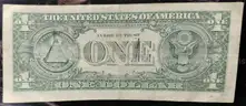$1 BILL 6 SEVENS REPEATER SERIAL NUMBER &#x26; DOUBLE DEFECT MISCUT US U.S. UNITED STATED MONEY CURRENCY!!! - CAN SHIP!!!