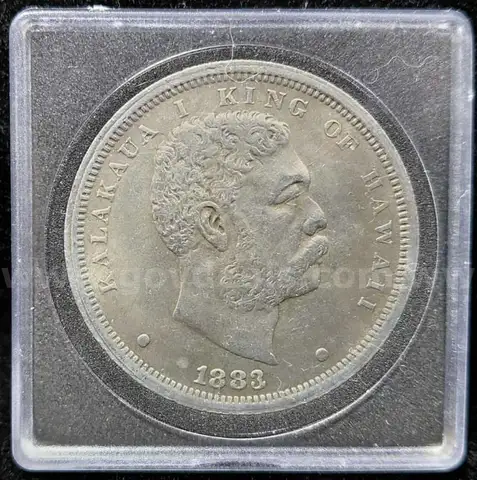 1883 REAL SILVER HAWAII HAWAIIAN KING KALAKAUA $1 COIN - CAN SHIP!!