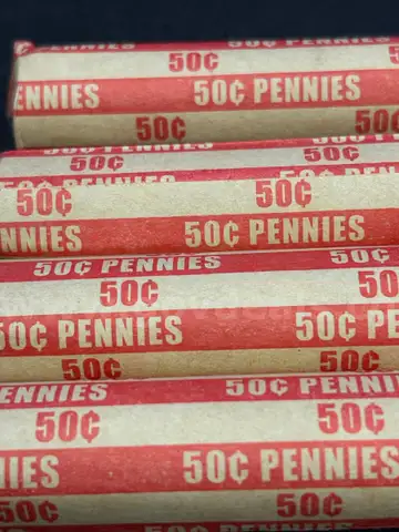 UNSEARCHED LOT OF 4 ROLLS OF ASSORTED U.S. PENNIES  - WILL SHIP!! MA