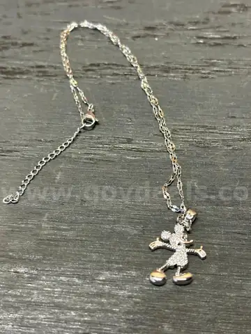 MICKEY MOUSE DISNEY SILVER COLORED NECKLACE JEWELRY - CAN SHIP!! MA