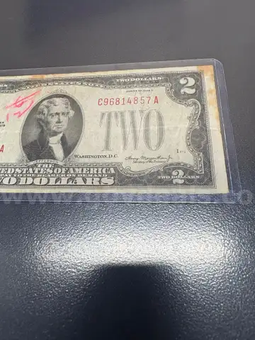 1928 RARE RED SEAL TWO DOLLAR BILL NOTE - CAN SHIP!!!