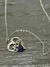 "MOM" WITH BLUE STONE SILVER COLORED NECKLACE JEWELRY - CAN SHIP!! MA