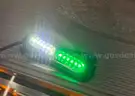 4 GREEN WHITE SPLIT SURFACE MOUNT LED FLASHING LIGHTS- CAN SHIP!!! MA