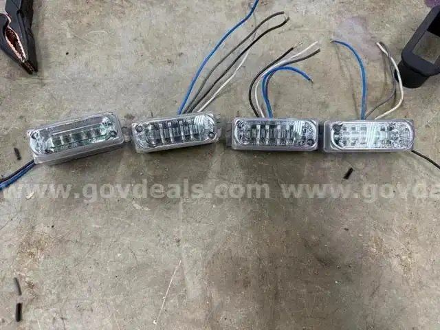 LOT OF FOUR TESTED AND WORKING BLUE WHELEN LINZ6 LED LIGHTS POLICE FIRE EMS - SHIP ONLY