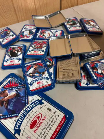 LOT OF EMPTY CARD TINS EMPTY TINS  MIXED SPORT - SHIPPING ONLY - MA