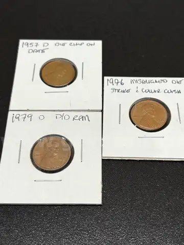 3 MISPRINT/ERROR PENNIES - SHIPPING ONLY - MA