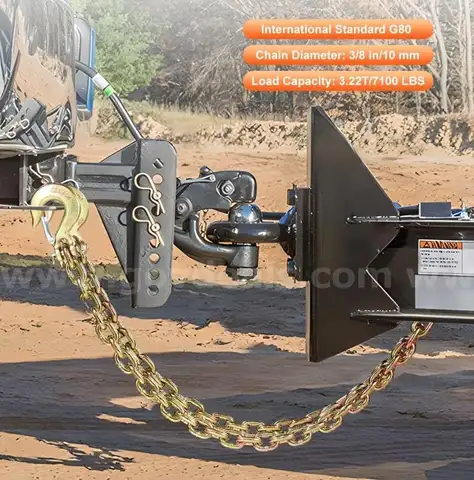 PAIR OF BRAND NEW 3 FOOT 3/8" DOT CERT TOW SAFETY CHAINS WITH HOOKS - SHIPPING ONLY