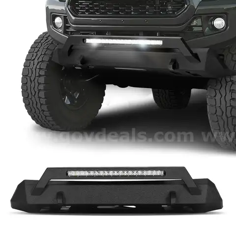 BRAND NEW HEAVY DUTY FRONT WINCH BUMPER WITH LED LIGHT BAR 2016-2023 TOYOTA TACOMA - SHIPPING ONLY