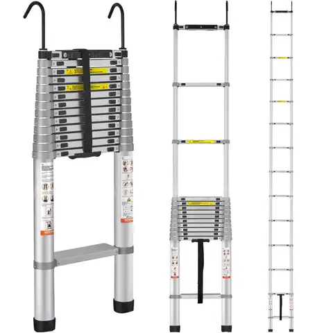 BRAND NEW 18.5 FOOT COLLAPSIBLE ALUMINUM EXTENSION LADDER - SHIPPING ONLY