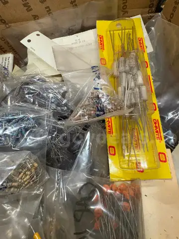 BOX LOT OF NEW OLD STOCK PCB CIRCUIT BOARD COMPONENTS, CHIPS, PARTS, ETC- SHIPPING ONLY - MA