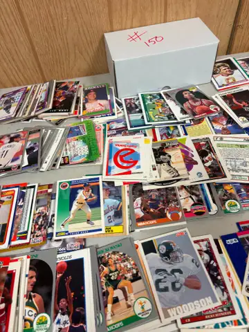 BOX LOT FULL OF MIXED SPORT SPORTS TRADING CARDS # 150 - SHIPPING ONLY - MA