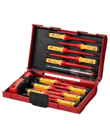 BRAND NEW 13 PIECE INSULATED ELECTRICIANS TOOL / SCREWDRIVER SET - SHIP ONLY