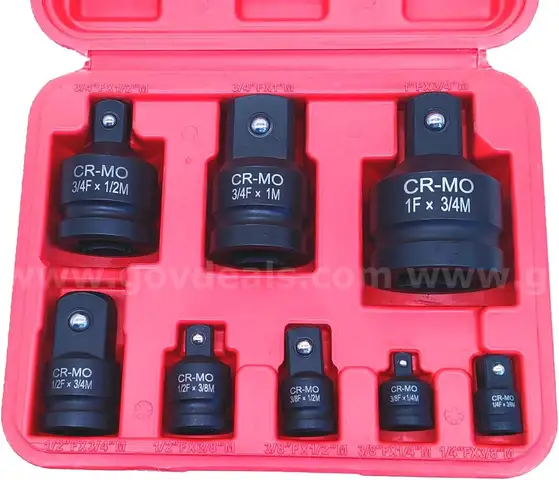 BRAND NEW 8 PIECE IMPACT SOCKET ADAPTER SET 1/4" - 3/8" - 1/2" - 3/4" - 1" - SHIP ONLY