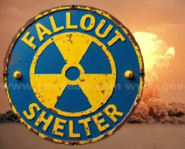 NUCLEAR RADIATION FALLOUT SHELTER METAL SIGN - SHIP ONLY