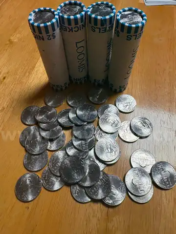 5 ROLLS POSSIBLE ALL NEW 2025 NICKELS UNCIRCULATED  - SHIPPING ONLY - MA