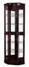 BRAND NEW, REAL WOOD, FLOOR STANDING, CHERRY, 5 SIDED, LIGHTED DISPLAY CURIO CABINET - SHIPPING ONLY