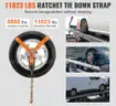 SET OF 4 BRAND NEW HEAVY DUTY TIRE TIE DOWN STRAPS WITH CHAIN HOOKS TOW TOWING FLATBED - SHIPPING ONLY