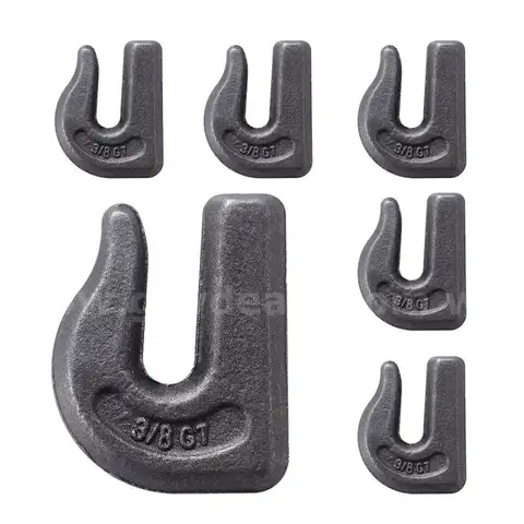 SET OF 6 BRAND NEW WELD ON CHAIN GRAB HOOKS TRAILER TOW TOWING FLATBED OFF ROAD - SHIPPING ONLY