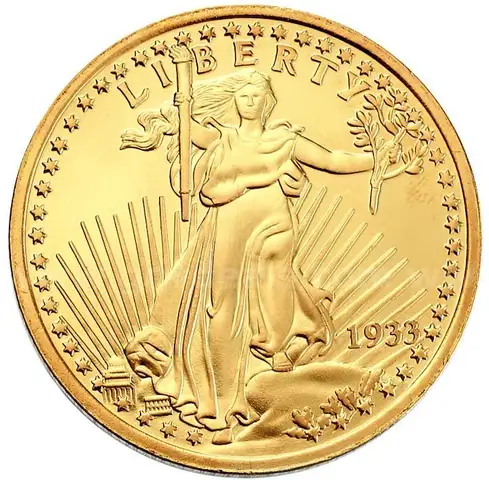 BEAUTIFUL REAL 24K GOLD CLAD 2003 PROOF OF THE 1933 AMREICAN GOLD EAGLE COIN!! - SHIP ONLY