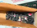 BOX LOT OF NEW OLD STOCK PCB CIRCUIT BOARD COMPONENTS, CHIPS, PARTS, ETC- SHIPPING ONLY - MA