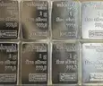 LOT OF 10 1G 0.999 FINE PURE SILVER INGOTS - SHIP ONLY