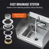 BRAND NEW STAINLESS STEEL COMMERCIAL BAR HAND WASH SINK WITH FAUCET AND SPLASH GUARDS - SHIP ONLY