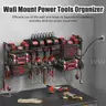 BRAND NEW HEAVY DUTY POWER TOOL WALL RACK WITH POWER STRIP FOR CHARGERS - CAN SHIP!!!